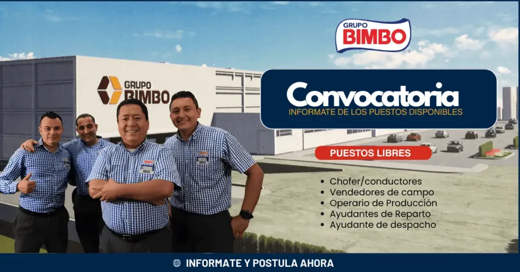 GRUPO BIMBO NUEVA OPORTUNIDAD LABORAL